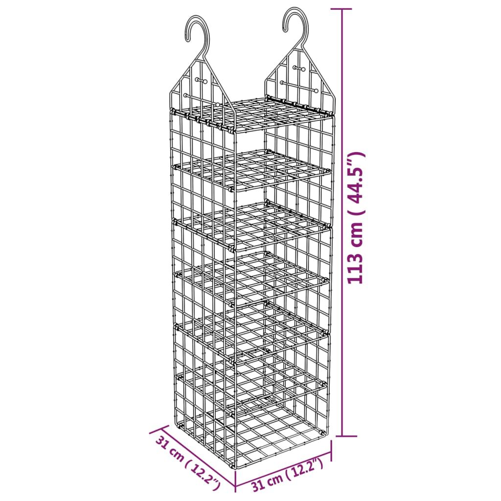 vidaXL Hanging Closet Organiser with 7 Shelves