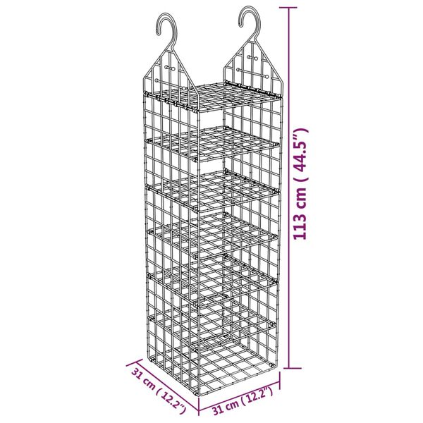 vidaXL Hanging Closet Organiser with 7 Shelves