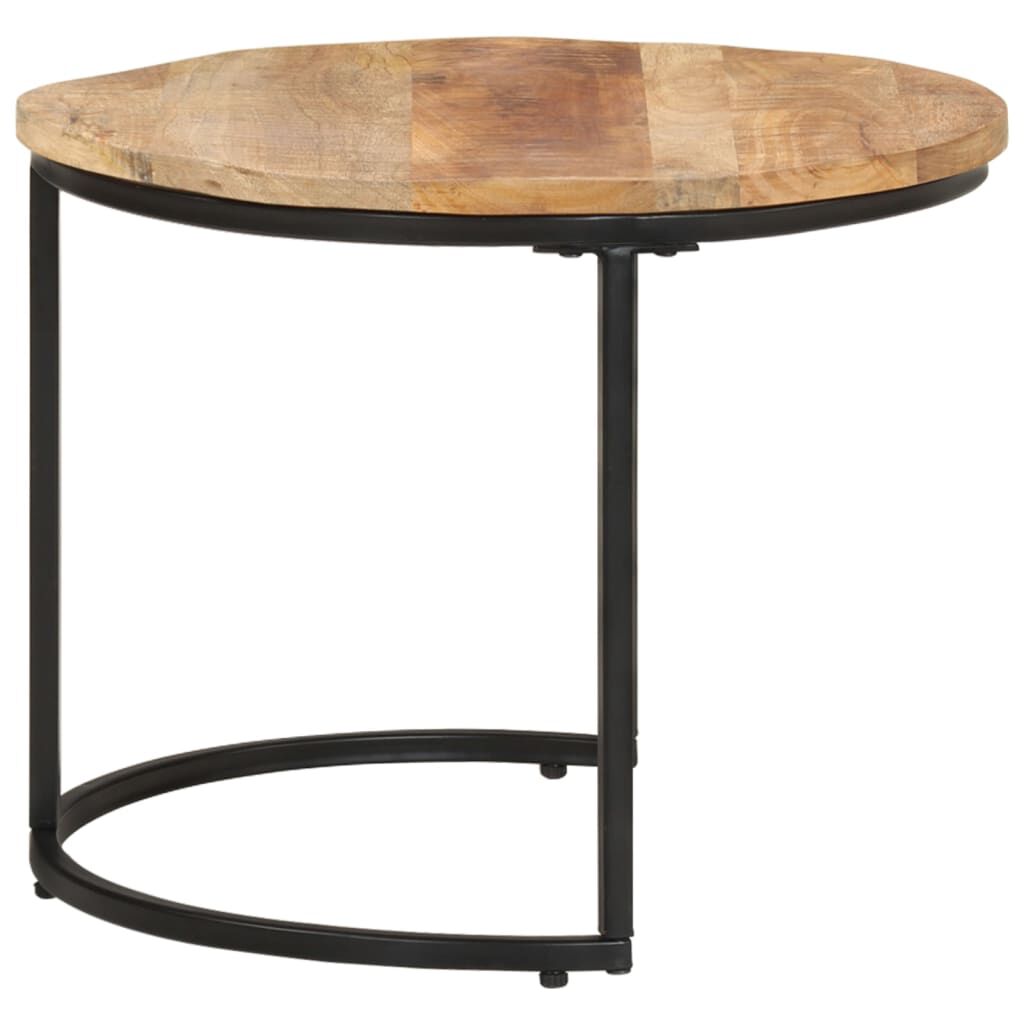 vidaXL Nesting Tables 2 pcs Rough Mango Wood