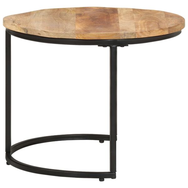 vidaXL Nesting Tables 2 pcs Rough Mango Wood
