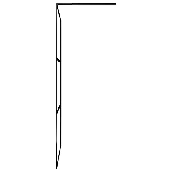 vidaXL Walk-in Shower Wall with Shelf Black 90x195 cm ESG Glass&Aluminium