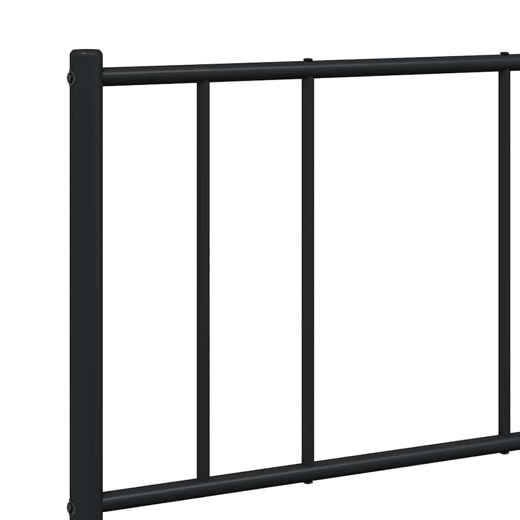 vidaXL Metal Bed Frame without Mattress with Footboard Black 150x200cm
