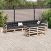 vidaXL 8 Piece Garden Sofa Set with Cushions Solid Wood Pine