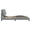 vidaXL Bed Frame with LED without Mattress "Hvar" Light Grey 137x190 cm Fabric