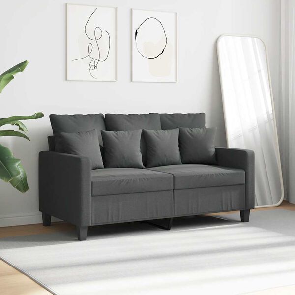 vidaXL 2-Seater Sofa Dark Grey 120 cm Fabric
