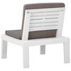 vidaXL Garden Lounge Chair with Cushion Plastic White