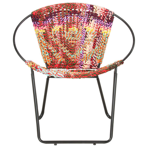 vidaXL Circle Chair Multicolours Chindi Fabric