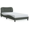 vidaXL Bed Frame without Mattress "Hvar" Dark Grey 100x203 cm Fabric