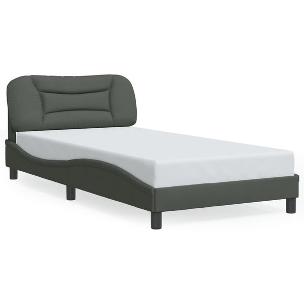 vidaXL Bed Frame without Mattress "Hvar" Dark Grey 100x203 cm Fabric