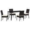 vidaXL Garden Dining Set 5 pcs Black Powder-Coated Steel