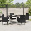 vidaXL Garden Dining Set with Cushion 5 pcs Black Poly Rattan