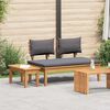 vidaXL Garden Bench 2 pcs Grey and Brown Solid Teak wood