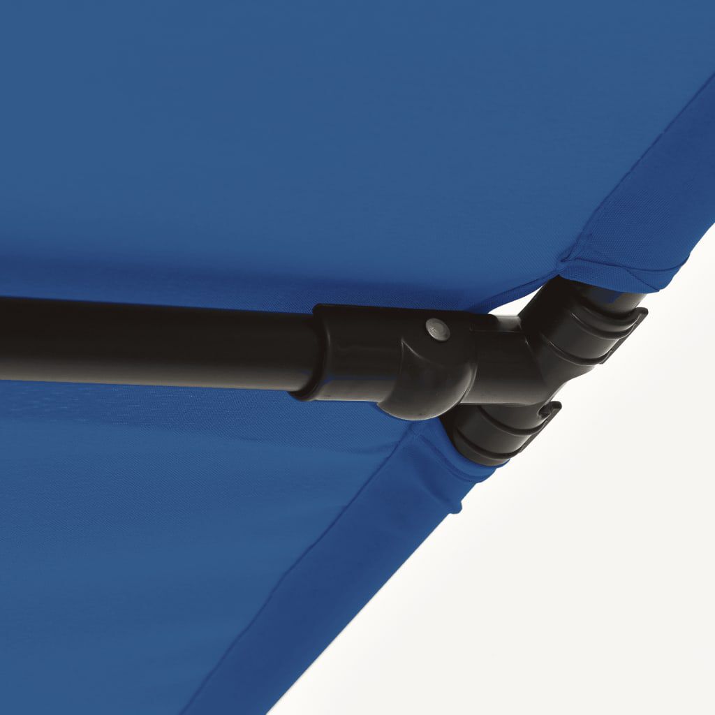 vidaXL Garden Parasol with Aluminium Pole 180x110 cm Azure Blue