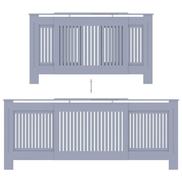 vidaXL MDF Radiator Cover Grey 205 cm