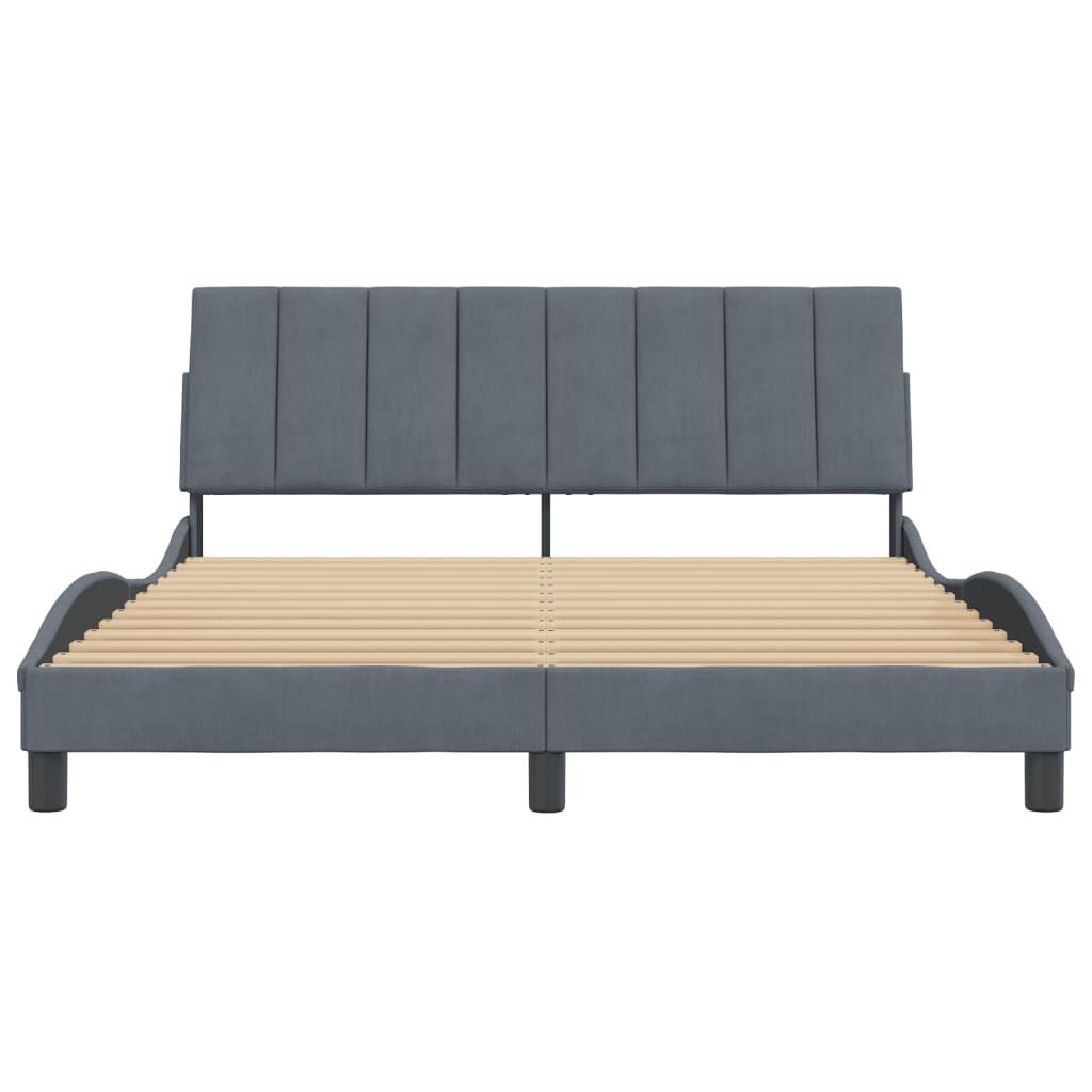 vidaXL Bed Frame without Mattress Dark Grey 152x203 cm Queen Velvet