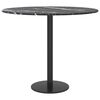 vidaXL Table Top Black &Oslash;50x0.8 cm Tempered Glass with Marble Design