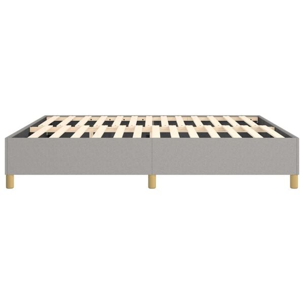 vidaXL Bed Frame without Mattress Light Grey King Fabric (US Only)