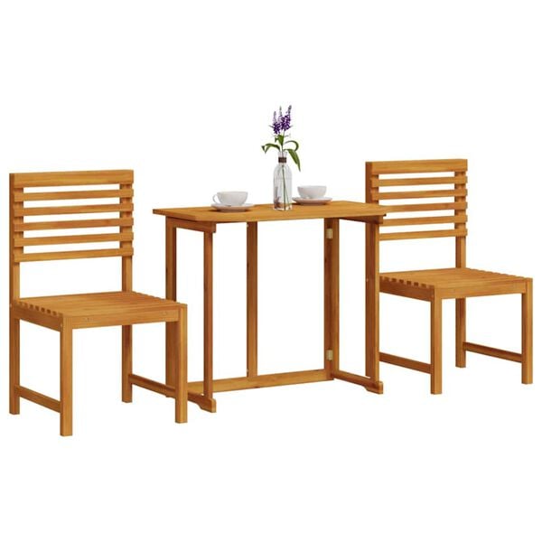 vidaXL Garden Bistro Set 3 pcs Brown Solid Acacia Wood