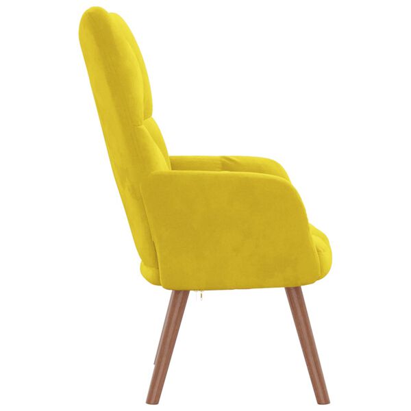 vidaXL Relaxing Chair Mustard Yellow Velvet