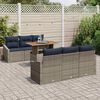 vidaXL Garden Dining Set with Cushion 7 pcs Grey and Navy