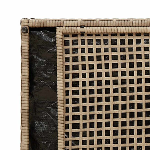 vidaXL Outdoor Storage Bench with Cushion Beige 100 cm Poly Rattan