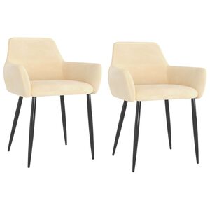 vidaXL Dining Chairs 2 pcs Cream Velvet