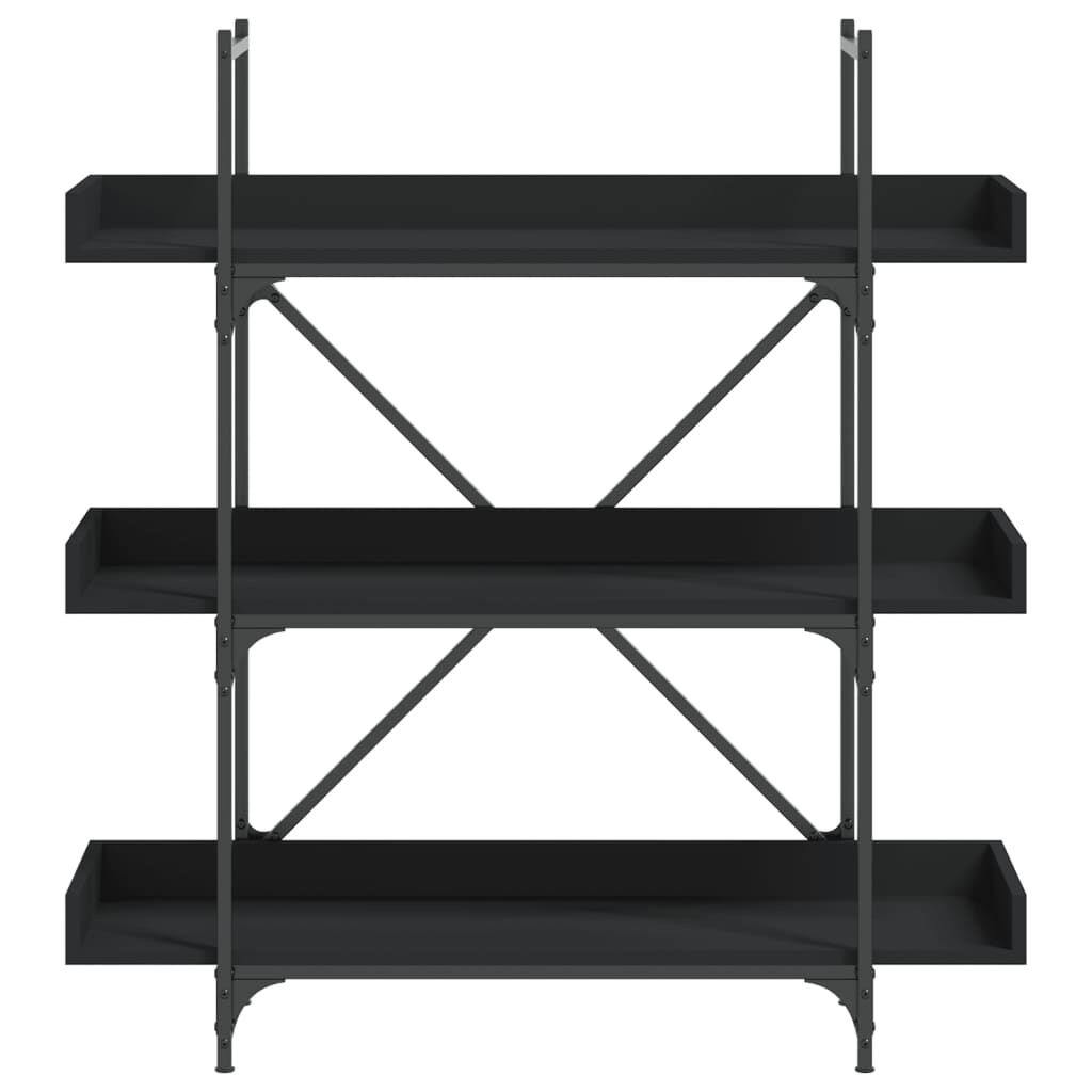 vidaXL Bookcase 3-Tier Black 100x33x108.5 cm Engineered Wood