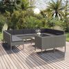 vidaXL 12 Piece Garden Lounge Set with Cushions Poly Rattan Grey
