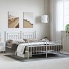 vidaXL Metal Bed Frame without Mattress with Footboard White 183x213cm