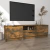 vidaXL TV Cabinet Smoked Oak 140x35x40 cm Engineered Wood