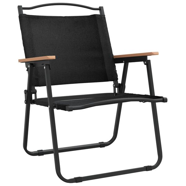 vidaXL Camping Chairs 2 pcs Black 54x55x78 cm Oxford Fabric