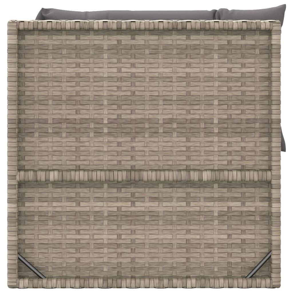 vidaXL 3 Piece Garden Lounge Set with Cushions Grey Poly Rattan