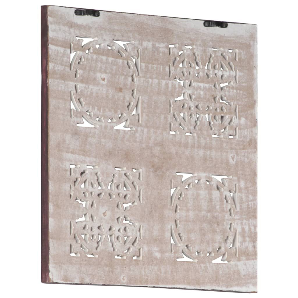 vidaXL Hand-Carved Wall Panel MDF 40x40x1.5 cm Brown and White
