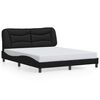 vidaXL Bed Frame without Mattress "Hvar" Black 152x203 cm Queen Faux Leather