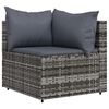 vidaXL 3 Piece Garden Lounge Set with Cushions Grey Poly Rattan