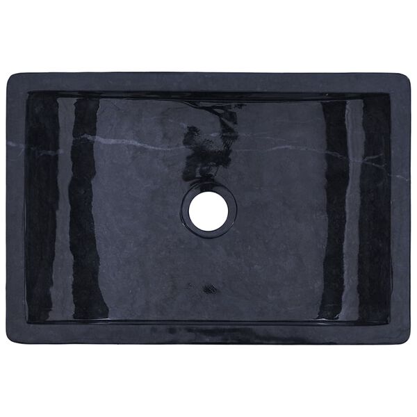 vidaXL Bathroom Vanity Cabinet with Black Marble Sinks Solid Wood Teak