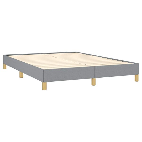 vidaXL Bed Frame without Mattress Light Grey 137x190 cm Full Fabric