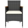 vidaXL 5 Piece Garden Bistro Set Poly Rattan & Solid Acacia Wood Black