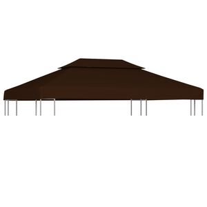 vidaXL 2-Tier Gazebo Top Cover 310 g/m&sup2; 4x3 m Brown