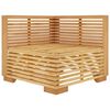 vidaXL Garden Corner Sofa with Cream Cushions Solid Wood Teak
