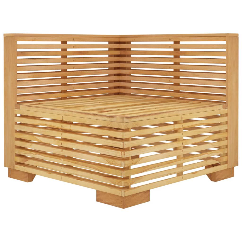 vidaXL Garden Corner Sofa with Cream Cushions Solid Wood Teak