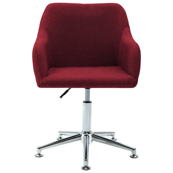 vidaXL Swivel Office Chair Wine Red Fabric