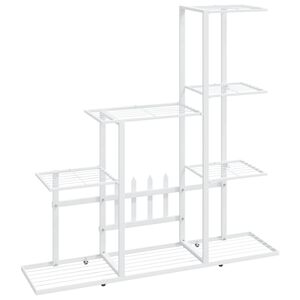 vidaXL Flower Stand 94.5x25x88 cm White Metal