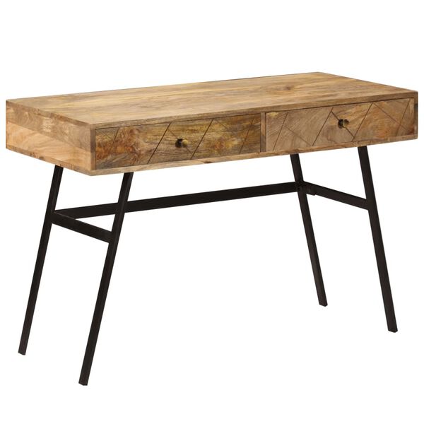 vidaXL Writing Desk with Drawers Solid Mango Wood 110x50x76 cm