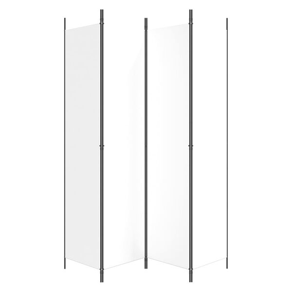 vidaXL 4-Panel Room Divider White 200x220 cm Fabric