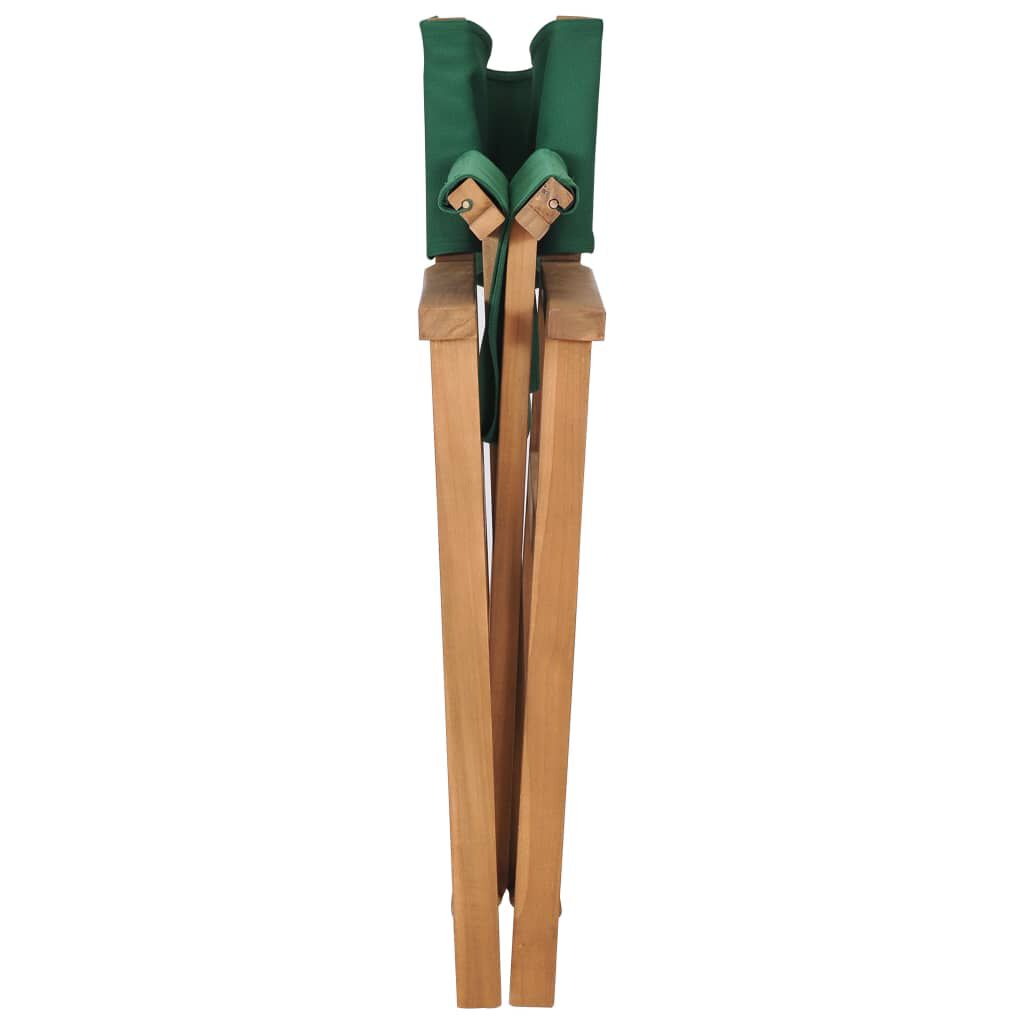 vidaXL Director's Chairs 2 pcs Solid Teak Wood Green