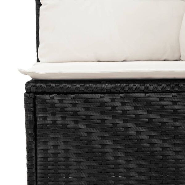 vidaXL 8 Piece Garden Sofa Set with Cushions Black Poly Rattan
