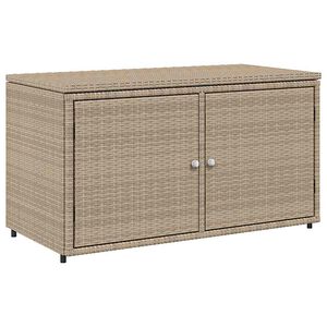 vidaXL Garden Storage Cabinet Beige 110x55x60.5 cm Poly Rattan