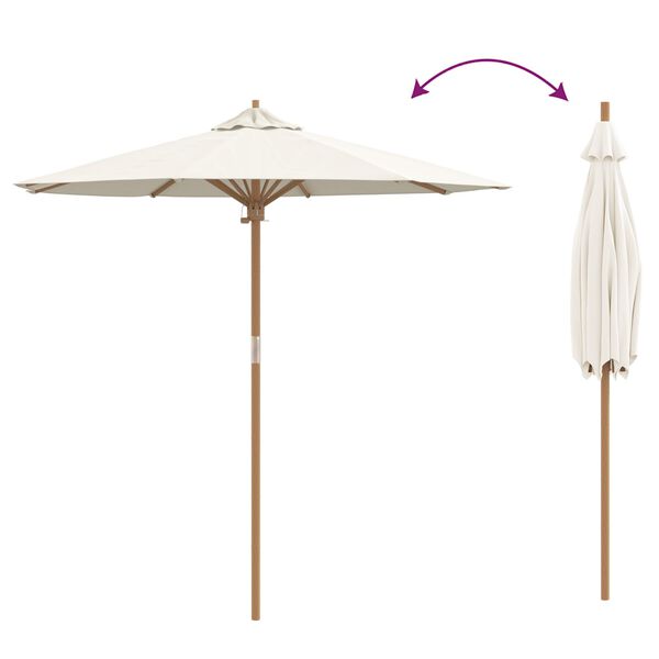 vidaXL Garden Parasol Cream White 217x230 cm Bamboo