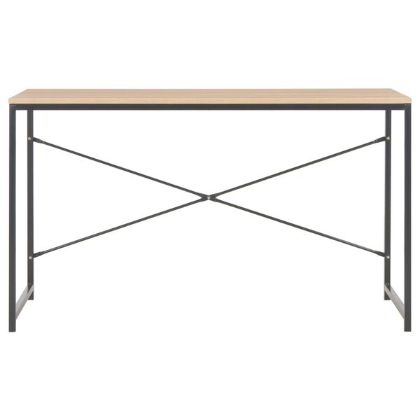 vidaXL Computer Desk Black and Oak 120x60x70 cm